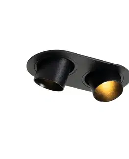 Zapustené svietidlá Okrúhle zapustené bodové svetlo čierne GU10 35 mm výkyvné 2-svetlo - Installa