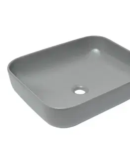 Umývadlá Umývadlo na dosku SAT Infinitio 50x39 cm šedá mat bez prepadu SATINF5039LGRM SATINF5039LGRM