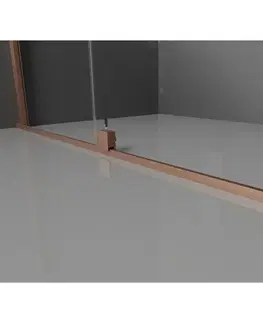 Sprchovacie kúty MEXEN/S - Velár sprchovací kút 130 x 75, transparent, kartáčovaná meď 871-130-075-01-65