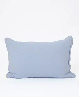 Dekoračné obliečky MKLozkoviny.sk Mušelínová obliečka na vankúš 40 x 60 cm - Alexia Duo svetlo modra/pastelovo žltá-  -