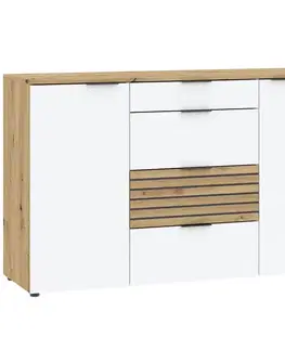 Komody do spálne Komoda Lumo Front Biela/Artisan