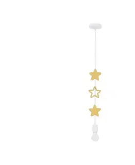 Svietidlá  Detský luster STARS na lanku 1xE27/20W/230V žltá/biela 31-12029