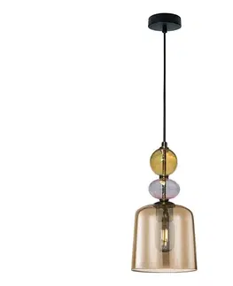 Svietidlá Light Prestige Luster na lanku TROPEA 1xE27/15W/230V čierna/dymová béžová/ružová LP-2004/1P S AM