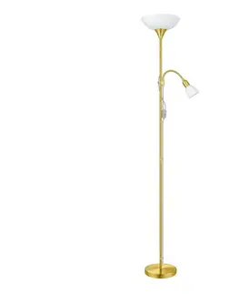 Lampy EGLO 82843 - Stojacia lampa UP 2  1xE27/60W + 1xE14/25W zlatá 82843