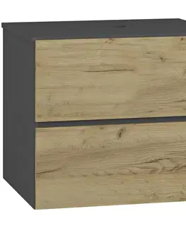 Kúpeľňový nábytok NABBI Baleta S60 kúpeľňová skrinka pod umývadlo antracit / craft zlatý