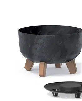 Kvetináče a truhlíky NABBI DGRL240LE plastový kvetináč na nožičkách 23,5 cm antracit