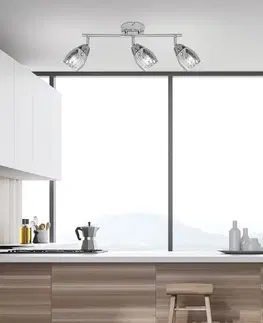 Nástenné svetlá Nástenná LED páska 3X10W E14 chróm MILTON
