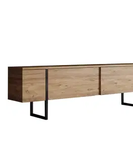 TV stolíky WALL TV stolík na nožičkách, borovica Atlantic/čierna