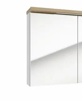 Kúpeľňový nábytok Zrkadlová skrinka Naturel Stilla + LED 80x60 cm biela STILLAE08002 STILLAE08002