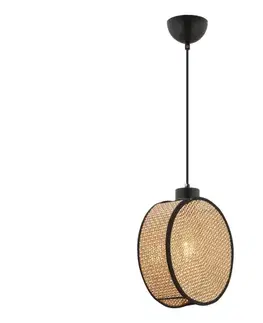 Svietidlá  Luster na lanku DRUM 1xE27/60W/230V hnedá/čierna 390FLH2526