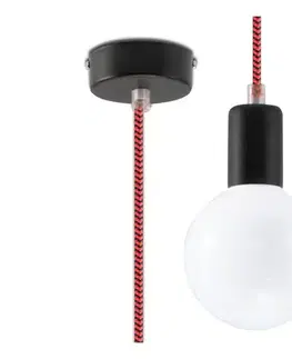 Svietidlá  Luster na Lanku EDISON 1xE27/60W/230V čierna/ červená SL.0158