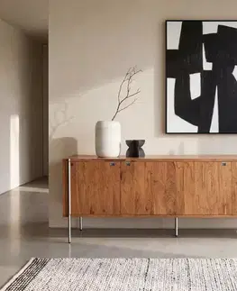 Komody DELIFE Komoda Rivoro 210 cm akácia prírodná 4 dvierka