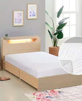 Plachty Bellatex Plátené prestieradlo s gumou biela, 90 x 200 cm