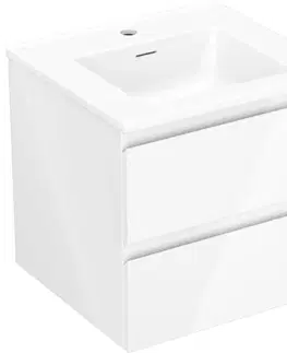 Kúpeľňový nábytok MEXEN/S - Orio kúpeľňová skrinka 50 cm s umývadlom Otis, 2 zásuvky, biela lesk 91A10-05047-2-BFF00-W18M00