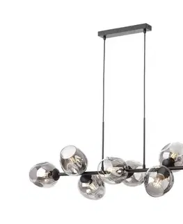 Svietidlá Redo 01-2622 - Luster na lanku PIERCE 8xE27/42W/230V čierna/dymová 01-2622
