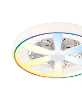 Ventilátory  LED RGBW Stmievateľné stropné svietidlo s látorom MALAWI LED/48W/230V biela+DO 343222