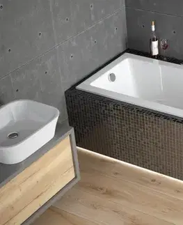 Vane BESCO - Obdĺžniková vaňa MODERN SLIM - Nožičky k vani - S nožičkami, Rozmer vane - 150 × 70 cm VANMOD15SLIM + OLVPINOZ