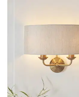 Svietidlá Endon 110726 - Nástenné svietidlo HIGHCLERE 2xE14/40W/230V béžová/mosadz 110726