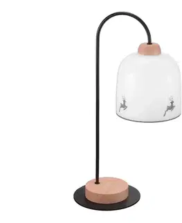 Lampy Kolarz A1352.71.Gr.100 - Stolná lampa NONNA 1xE27/60W/230V jelene dub/biela/šedá A1352.71.Gr.100