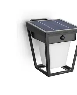 Svietidlá Philips-LED Solárne nástenné svietidlo so senzorom NISSA LED/1,8W/3,7V 3000K IP44 8720169362086