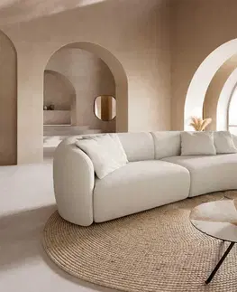 Veľké pohovky DELIFE Pohovka Mairi 330x160 cm bouclé bielo-krémová