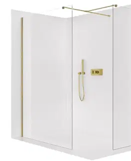 Sprchovacie kúty CERANO - Sprchová zástěna Walk-in Onyx T L/P - 8 mm - hranatá vzpěra - zlatá, transparentní sklo - 60x40x200  CER-8050BD72197