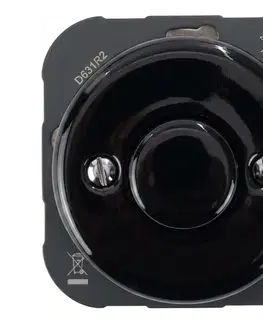 Predlžovacie káble Bohemia-Design - Porcelánový retro stmievač bez rámčeka 250V/10A čierny DMAX-BL