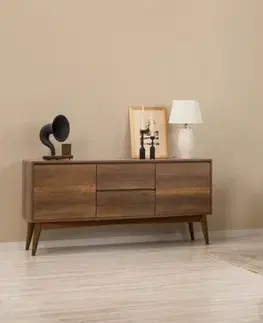 Jedálenské sety Set s rozkladacím stolom, stoličkami a konzolou (5 kusov) Vina 02 1048 - Walnut, Dark Blue