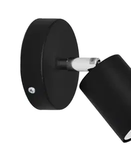 Svietidlá  LED Nástenné bodové svietidlo TUNE 1xGU10/4,8W/230V čierna R-KM 1927/1 BK+CH+BK
