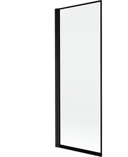 Sprchové dvere MEXEN - MIST vaňová zástena 70x150 cm 6mm 1-s, čierna, okraj, ľavá 8A9-070-001-70-70-L