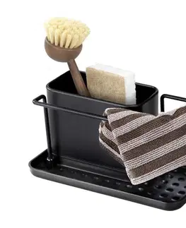 Svietidlá WENKO 55078100 - Organizér BLACK OUTDOOR KITCHEN 21x12 cm nerez/čierna 55078100