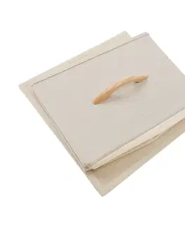 Komody KONDELA Hazel Typ 4 komoda s látkovými boxami čierna / béžová / hnedá