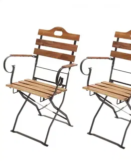 Záhradné kreslá a stoličky Skladacie záhradné stoličky 2 ks Dekorhome