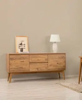 Jedálenské sety Set s rozkladacím stolom, stoličkami a konzolou (5 kusov) Vina 02 1005 - Atlantic Pine, Cream