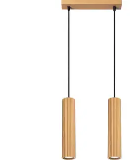 Svietidlá  SL.1555 - Luster na lanku KARBON 2xGU10/10W/230V zlatá SL.1555