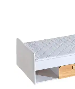 Postele Dolmar Detská posteľ CORNETO L13 | 80 x 195 cm Farba: Biely briliant / dub nash