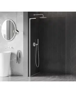 Sprchové dvere MEXEN/S - Kyoto-X L Sprchová zástena WALK-IN 80 x 200, transparent 10 mm, biela 800-080-107-20-00-X