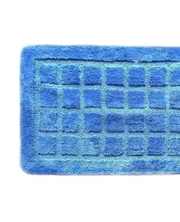Kúpeľňové predložky Kúpelňová predložka kocka Modrá 50x80 cm TiaHome