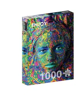 1000 dielikov Enjoy Puzzle Žena s farebným umeleckým mejkapom