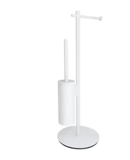 Doplnky do kúpeľne OMNIRES - MODERN PROJECT stojan na papier a toaletnú štetku, matná biela MP60810WM