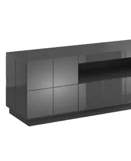 TV stolíky CAMA MEBLE Reja tv stolík grafit lesk
