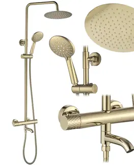 Sprchy a sprchové panely REA - Sprchová sada s termostatom LUNGO Diamond - Gold REA-P5960