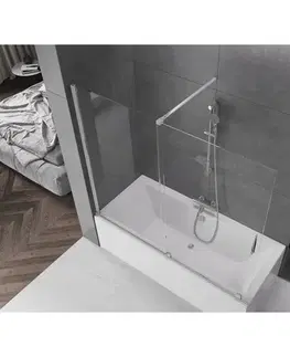 Sprchové dvere MEXEN/S - Velar Dvojkrídlová posuvná vaňová zástena 180 x 150, transparent, chróm 896-180-000-01-01