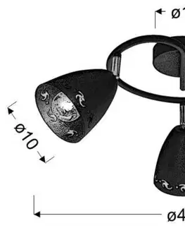 Stropná svetla Špirálová stropná lampa COTY 3x40W E14 čierna