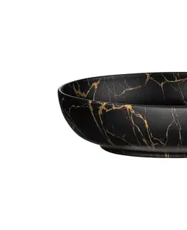 Umývadlá ArtCom Keramické umývadlo MONA MB12 | čierny mat/zlatá 52 cm