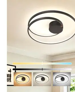 Svietidlá BRILAGI- LED stmievateľné stropné svietidlo TWISTER LED/48W/230V pr. 50 cm čierna + diaľkové ovládanie BRI488