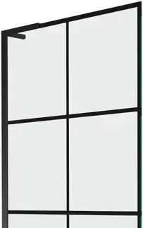 Sprchové dvere MEXEN/S - Next L vaňová zástena FIX 80 x 150, čierna vzor, čierna 895-080-000-03-77-70