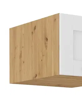 Kuchynské horné skrinky KONDELA Lula 50 NAGU-36 1F horná kuchynská skrinka biela / dub artisan