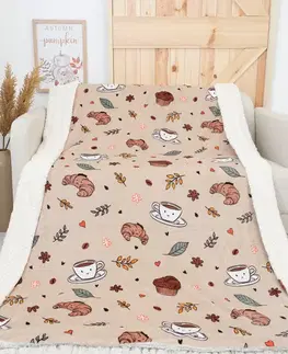 Deky MKLozkoviny.sk Baránková deka mikroplyš Exclusive 150 × 200 cm – Jesenná káva