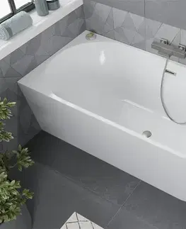 Vane MEXEN - MIA voľne stojaca rohová vaňa, ľavá 180x80 cm biela bez krytky prepadu a zátky 52691808000L-SS